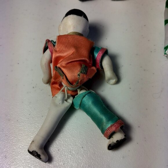 Vintage Dolls Mixed Doll Lot 5 Porcelain Flocked Gondlier Handmade Collectible - Picture 13 of 16